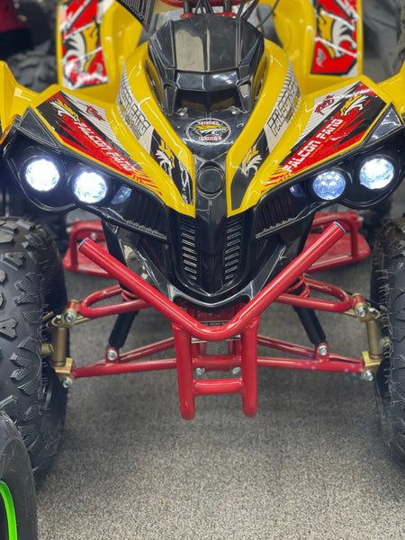Model "M" Tiger Falcon Fang (Tank) 125cc 8" Tire Sports ATV, Certified LED Lights With Colored Rims and Hensim Engine And Spark Arrestor